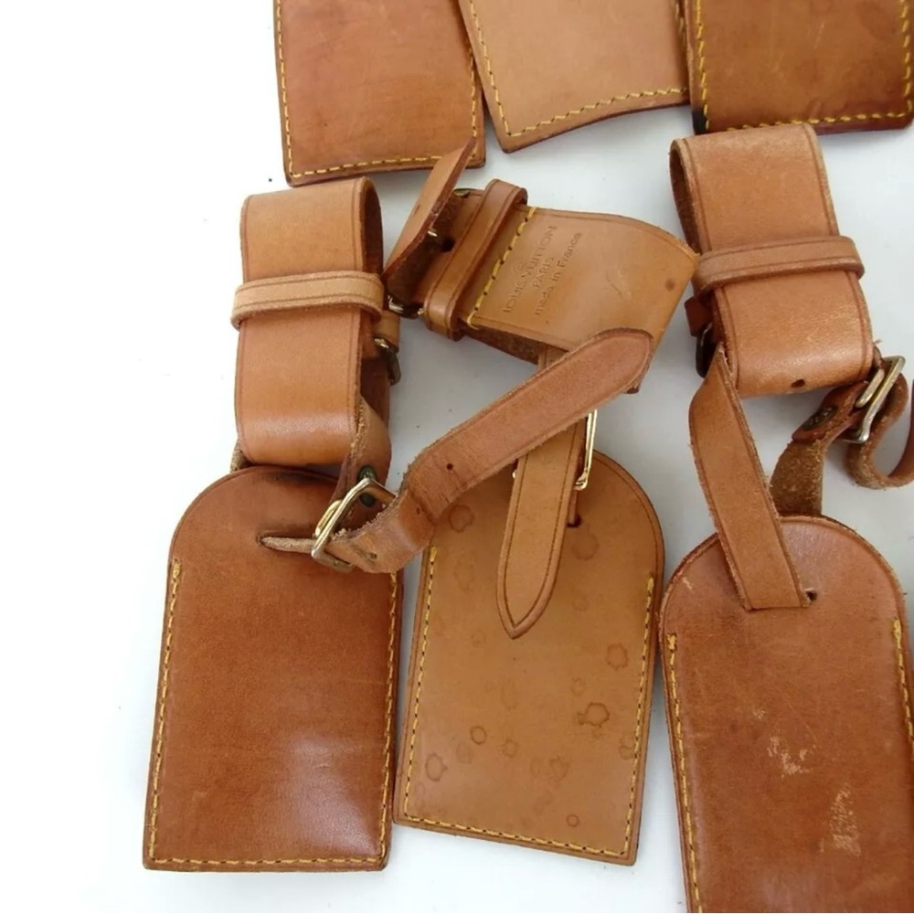 Set of 10 Louis Vuitton luggage name tags leather - Picture 8 of 9